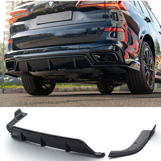 Rear Bumper Diffuser W/Corner Extension For 19-25 BMW X5 G05 M Sport