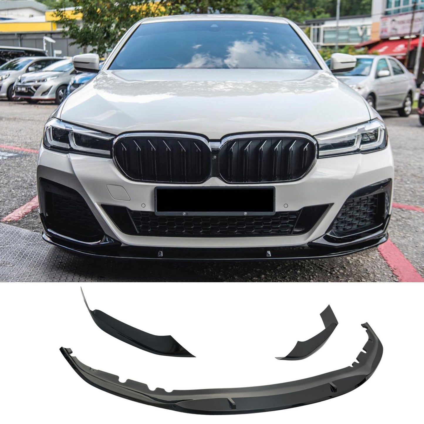 Front Bumper Lip For BMW 5 Series G30 2021-2023 M Sport
