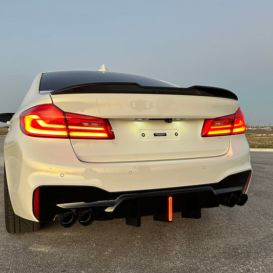 Rear Diffuser With LED For BMW 5 Series G30 G31 G38 2017-2023 M Sport