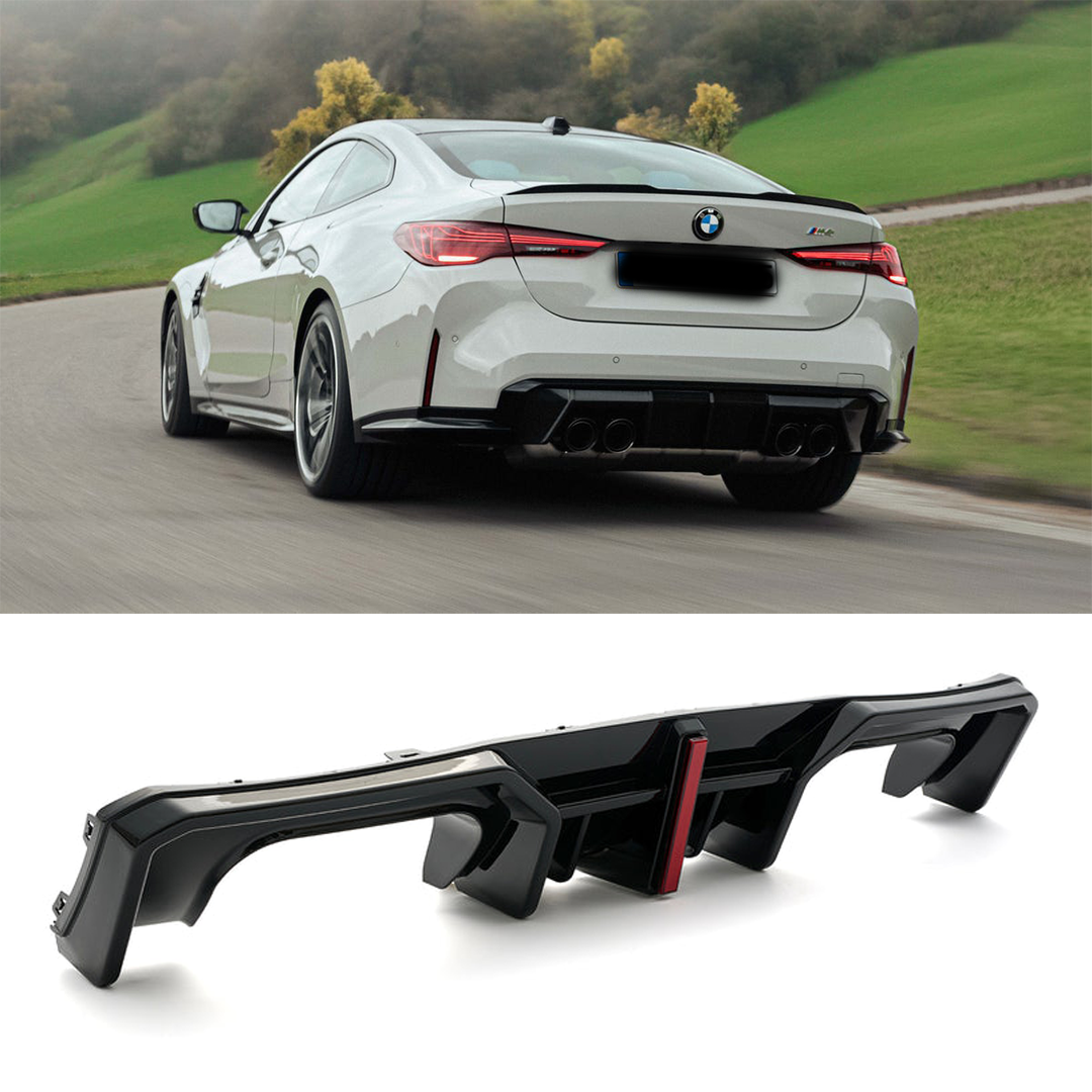 For 2021-2025 BMW M3 / M4 AD Style Rear Lip Diffuser with LED Light