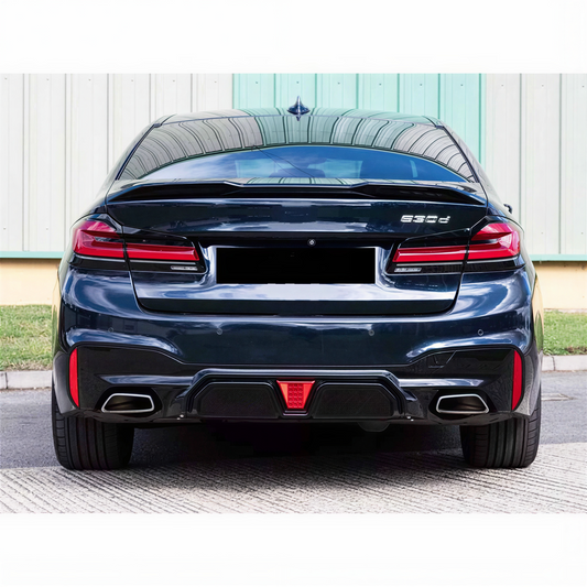For 2017-2023 BMW G30 5 Series M5 CS Style Smoke lens LED Rear Diffuser