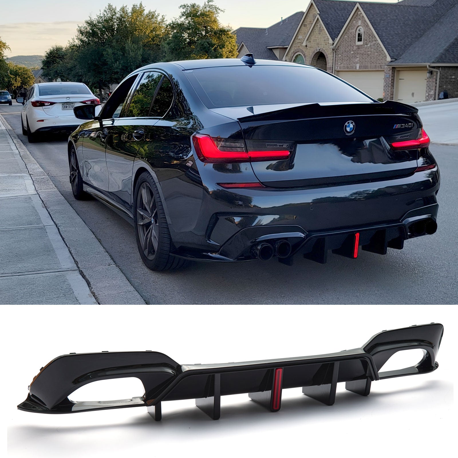 Subtle Rear Diffuser AKA Rear Diffuser For 2019-2022 BMW 3 Series 330i M340i G20 M Sport LE ...
